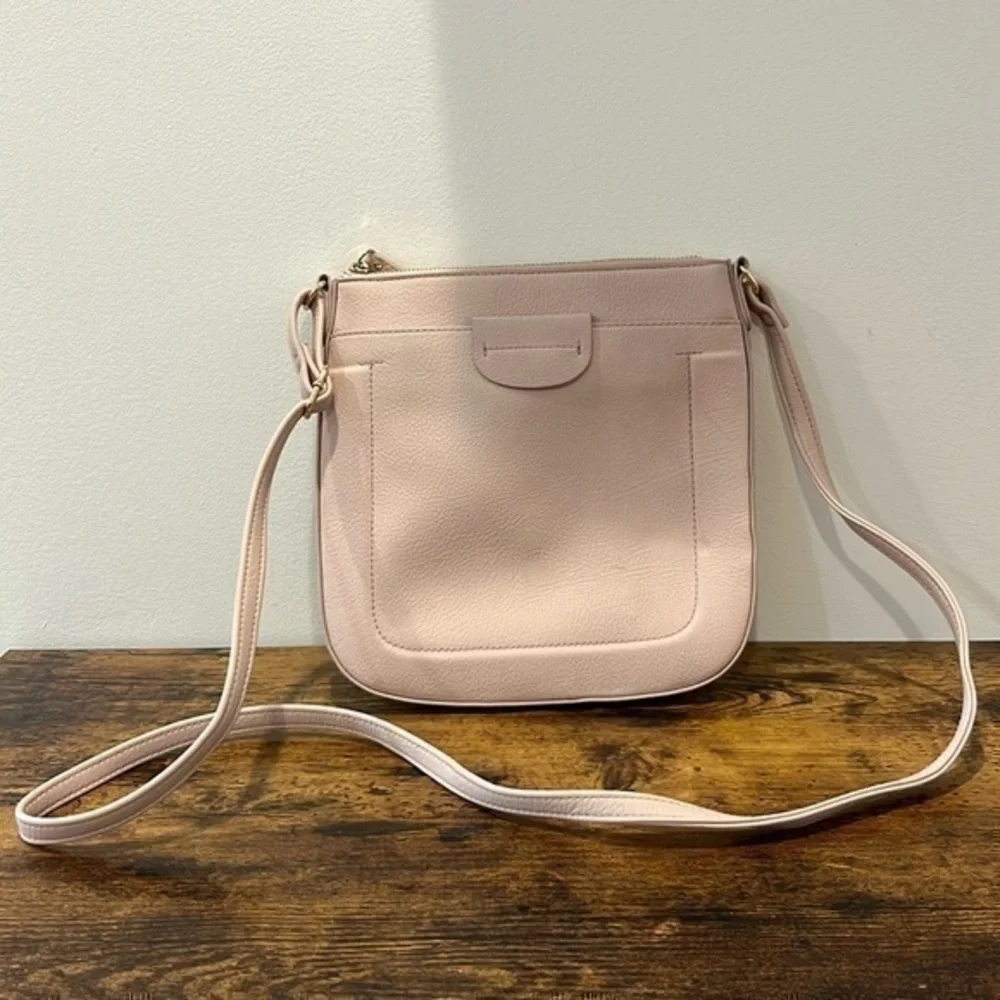 A New Day Blush Pink Leather Like Crossbody Bag women